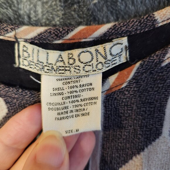 Billabong Grey Mini Dress Handkerchief Hem Boho Hippie Arrow Womens Size Medium - Picture 8 of 13